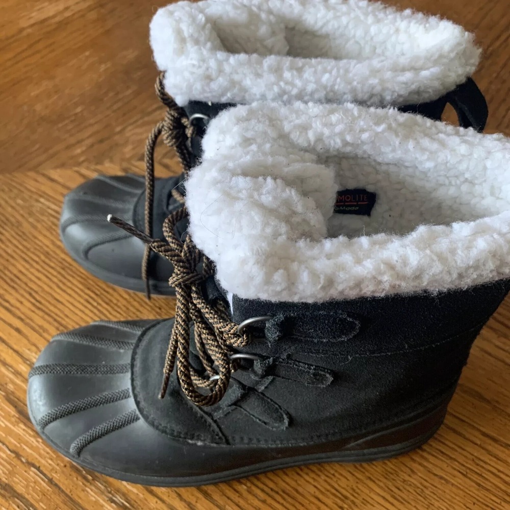 CAT & JACK Lace-Up Winter Boots Tan Waterproof Thermolite Unisex‎ EUC Size 6